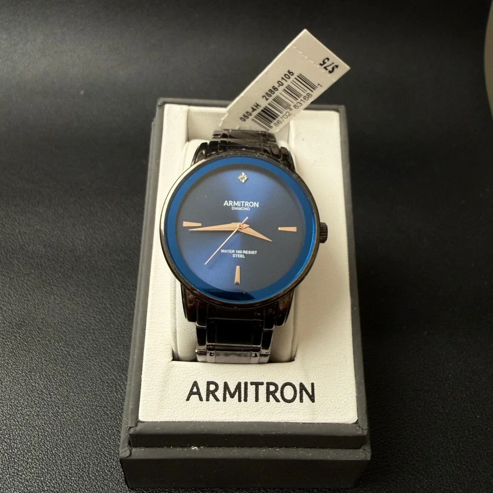 MSRP‎ $75 Armitron 20/5263DG Men's Diamond-Accented Bracelet Watch New